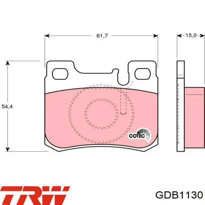 GDB1130 TRW колодки тормозные задние дисковые