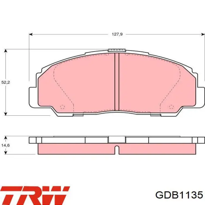 Передние тормозные колодки GDB1135 TRW