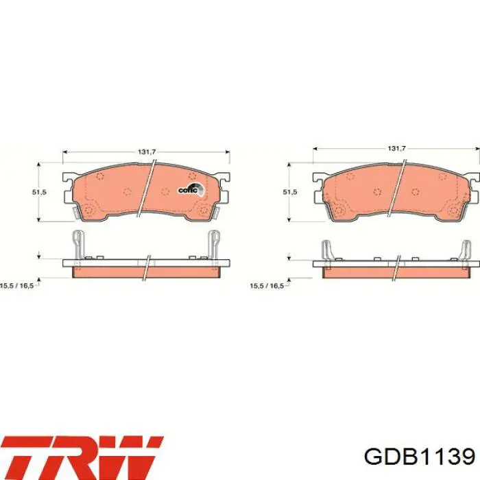 GDB1139 TRW колодки тормозные передние дисковые