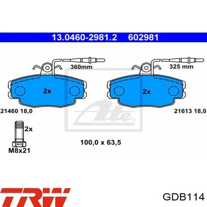Колодки TRW GDB114 цена, от 27.14 USD
