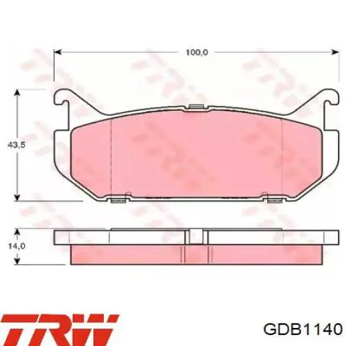 GDB1140 TRW колодки тормозные задние дисковые