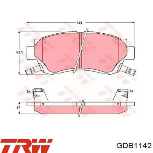 Передние тормозные колодки GDB1142 TRW