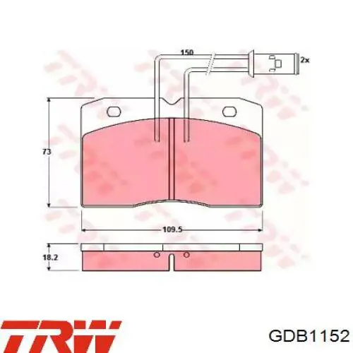 Передние тормозные колодки GDB1152 TRW