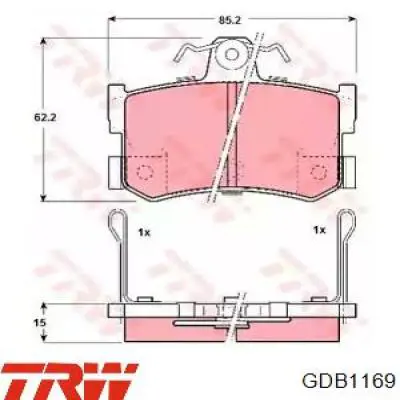 Pastillas de freno traseras GDB1169 TRW