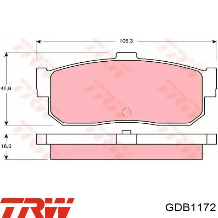GDB1172 TRW колодки тормозные задние дисковые