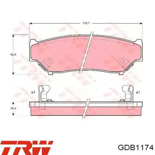 GDB1174 TRW колодки тормозные передние дисковые