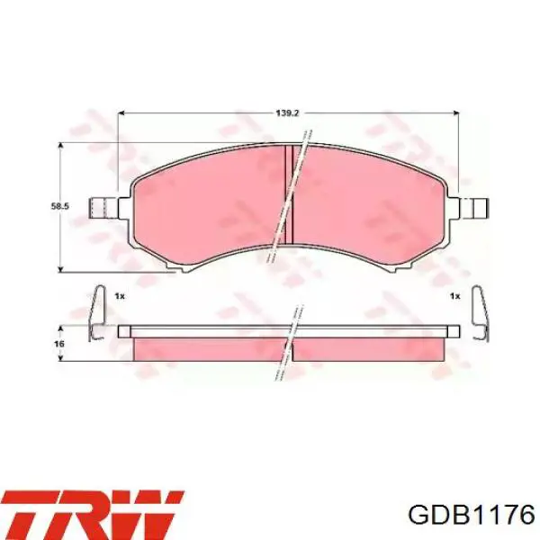 GDB1176 TRW Колодки передние