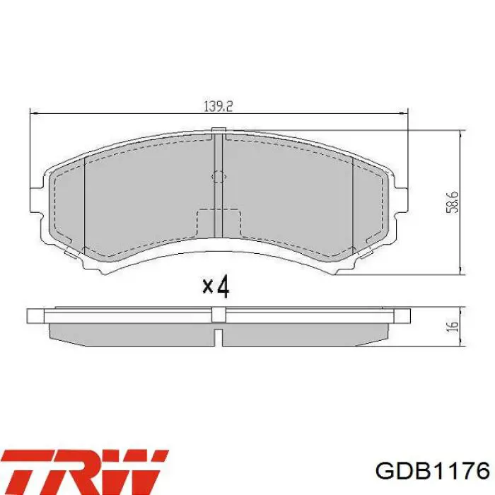 Колодки TRW GDB1176 цена, от 19.73 USD