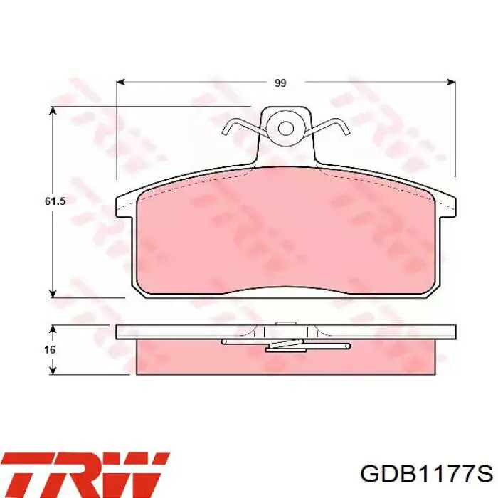 GDB1177S TRW колодки тормозные передние дисковые