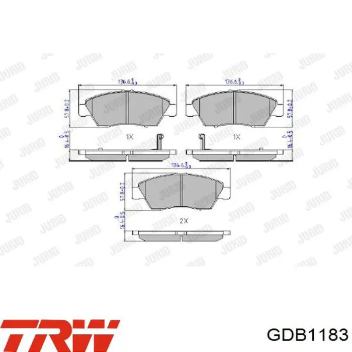 Купить GDB1183 TRW Колодки тормозные