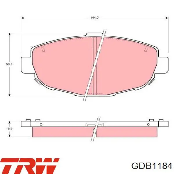 Передние тормозные колодки GDB1184 TRW