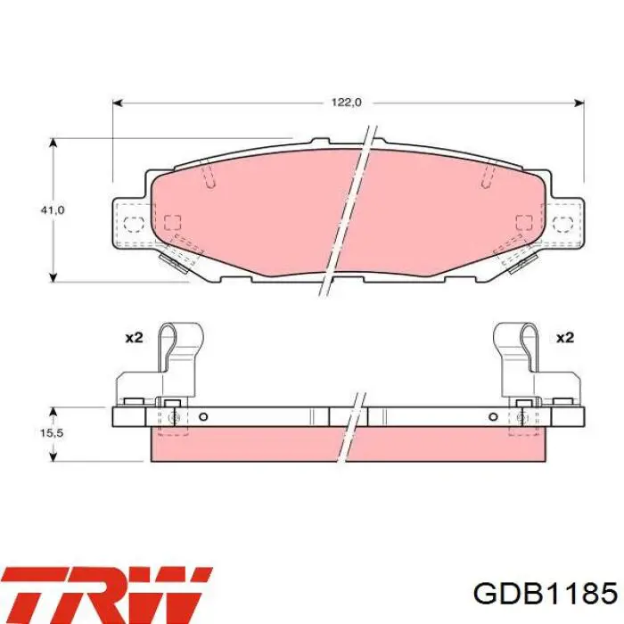 Задние тормозные колодки GDB1185 TRW