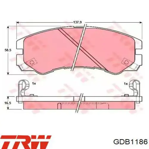 Передние тормозные колодки GDB1186 TRW