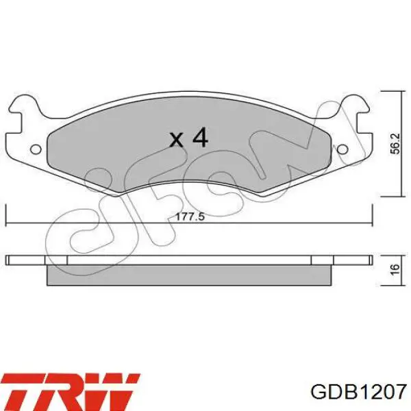 Купить GDB1207 Lucas Колодки тормозные