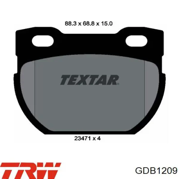Задние тормозные колодки GDB1209 TRW