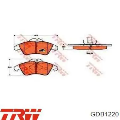 Купить GDB1220 TRW Колодки тормозные