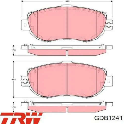 Передние тормозные колодки GDB1241 TRW