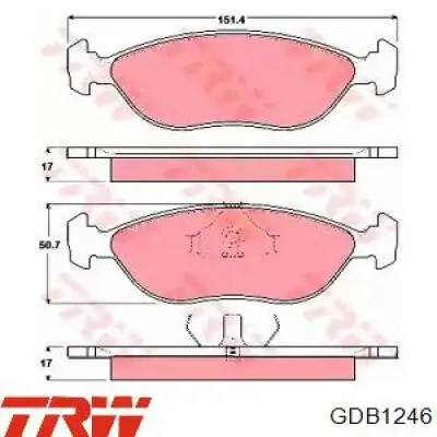 GDB1246 TRW колодки тормозные передние дисковые