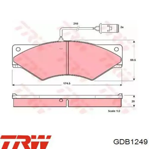 Передние тормозные колодки GDB1249 TRW