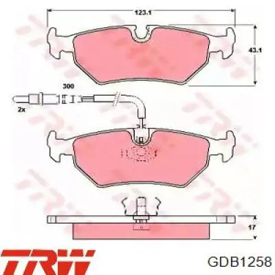 GDB1258 TRW задние тормозные колодки