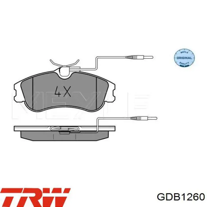 Передние тормозные колодки GDB1260 TRW
