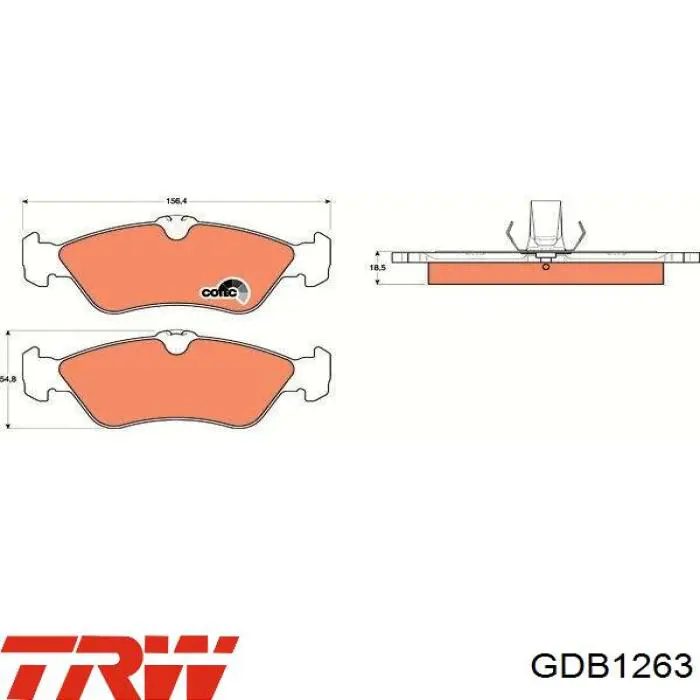 Задние тормозные колодки GDB1263 TRW