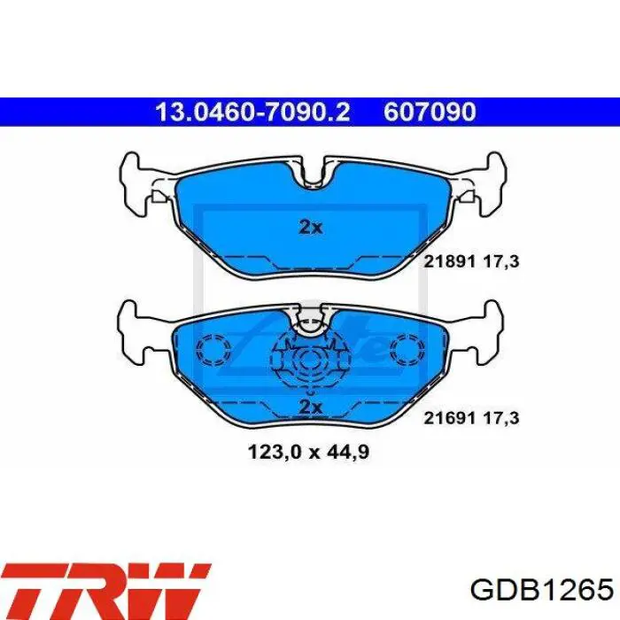 Купить GDB1265 TRW Колодки тормозные задние, дисковые