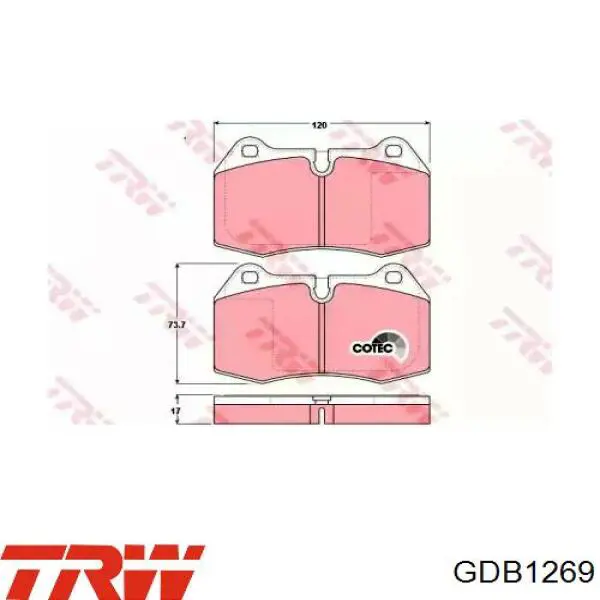 GDB1269 TRW Колодки передние