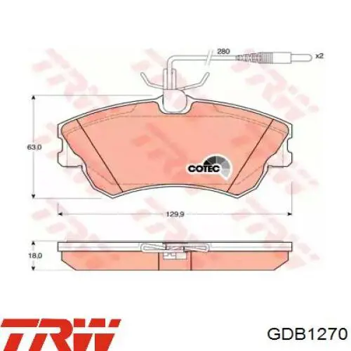 Колодки TRW GDB1270 цена, от 25.69 USD