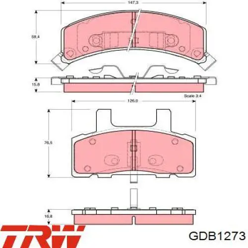 GDB1273 TRW колодки тормозные передние дисковые