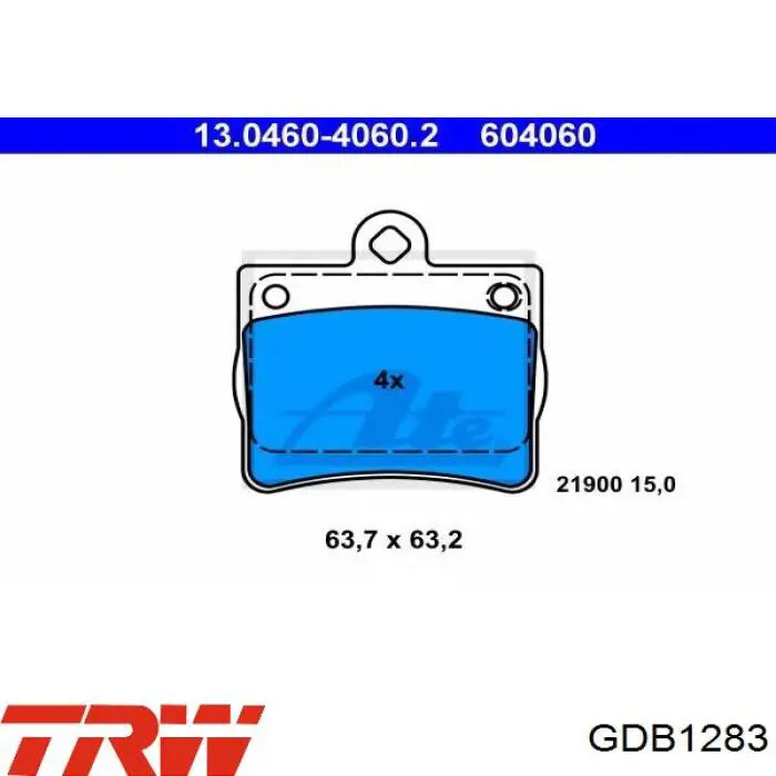 Задние дисковые колодки TRW GDB1283