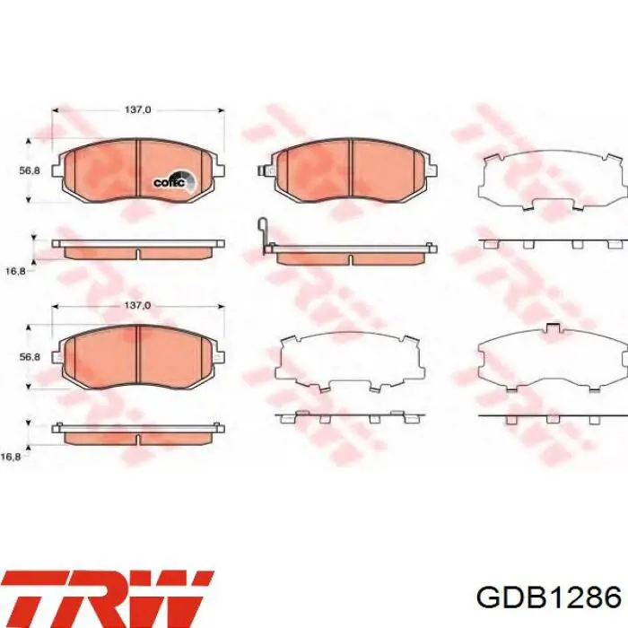 Тормозные колодки TRW GDB1286