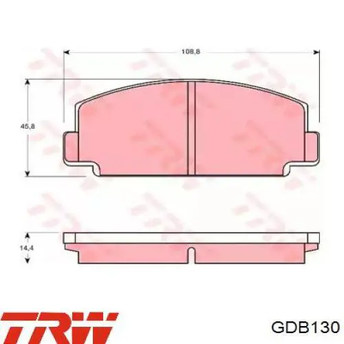 Передние тормозные колодки GDB130 TRW