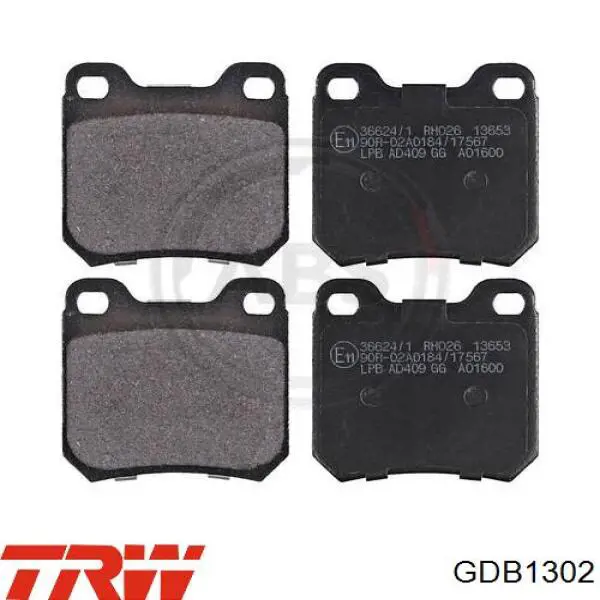 Колодки дисковые  TRW GDB1302 цена, от 17.74 USD