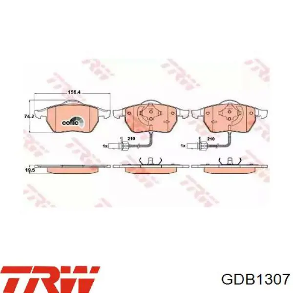 Колодки TRW GDB1307 цена, от 33.82 USD