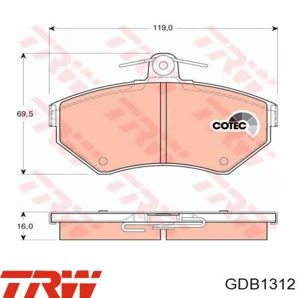 Тормозные колодки TRW GDB1312