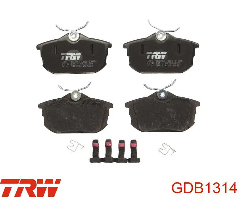 GDB1314 TRW колодки тормозные задние дисковые