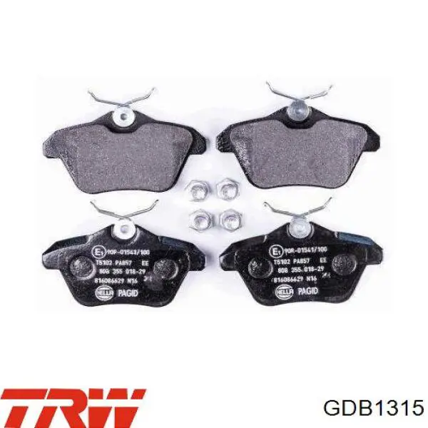 Задние тормозные колодки GDB1315 TRW