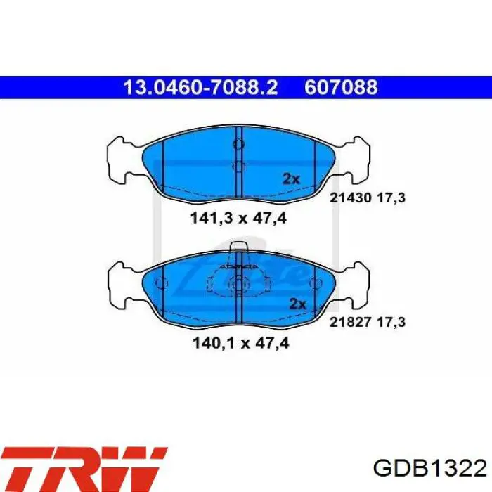 GDB1322 TRW колодки тормозные передние дисковые
