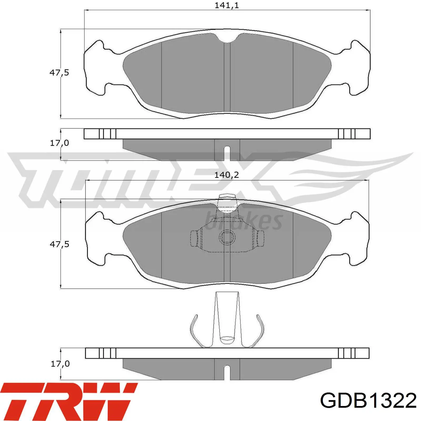 Передние тормозные колодки 301074 VALEO