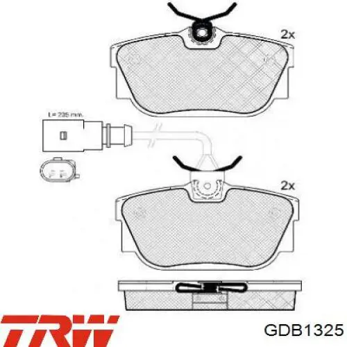 Задние дисковые колодки TRW GDB1325