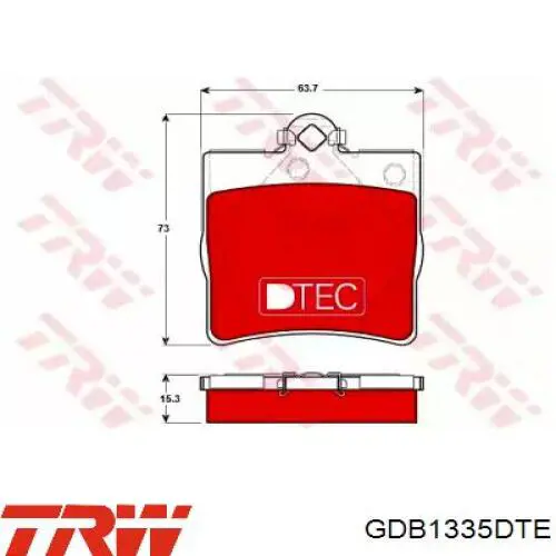 GDB1335DTE TRW колодки тормозные задние дисковые