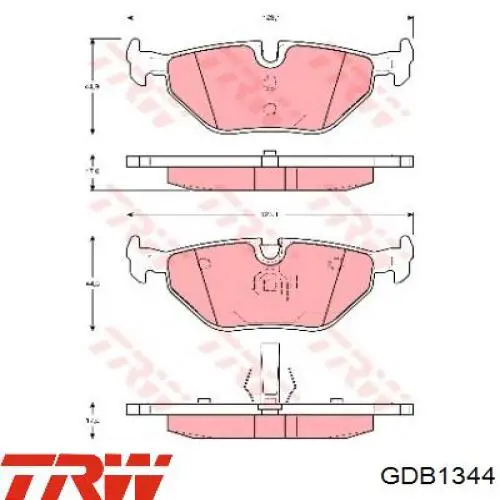Купить GDB1344 TRW Колодки тормозные задние, дисковые