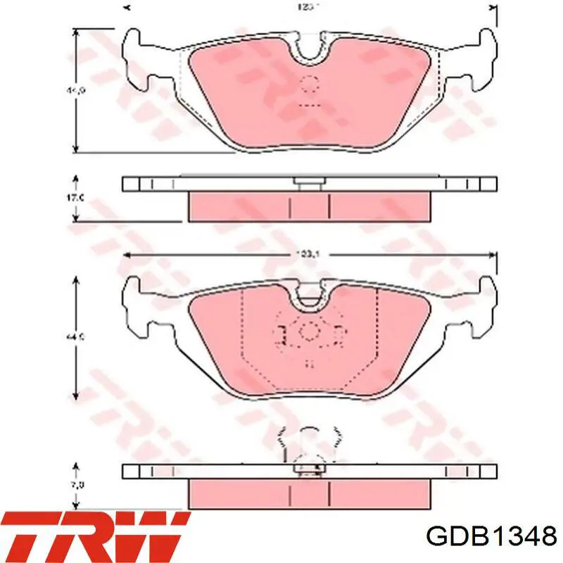 Купить GDB1348 TRW Колодки тормозные