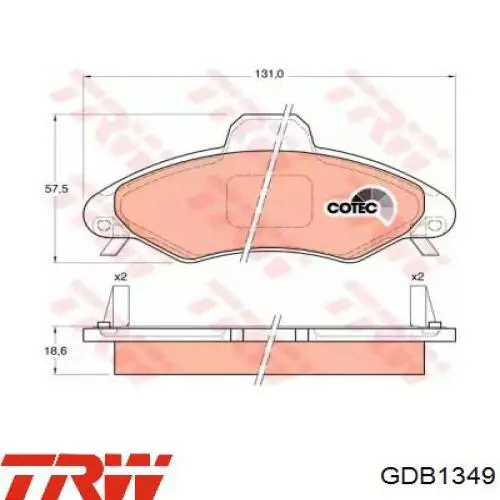 GDB1349 TRW Колодки передние