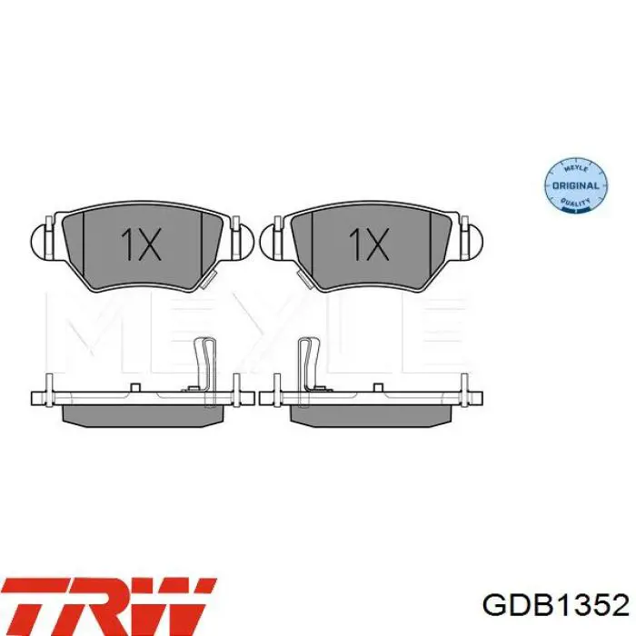 Купить GDB1352 TRW Колодки тормозные задние, дисковые