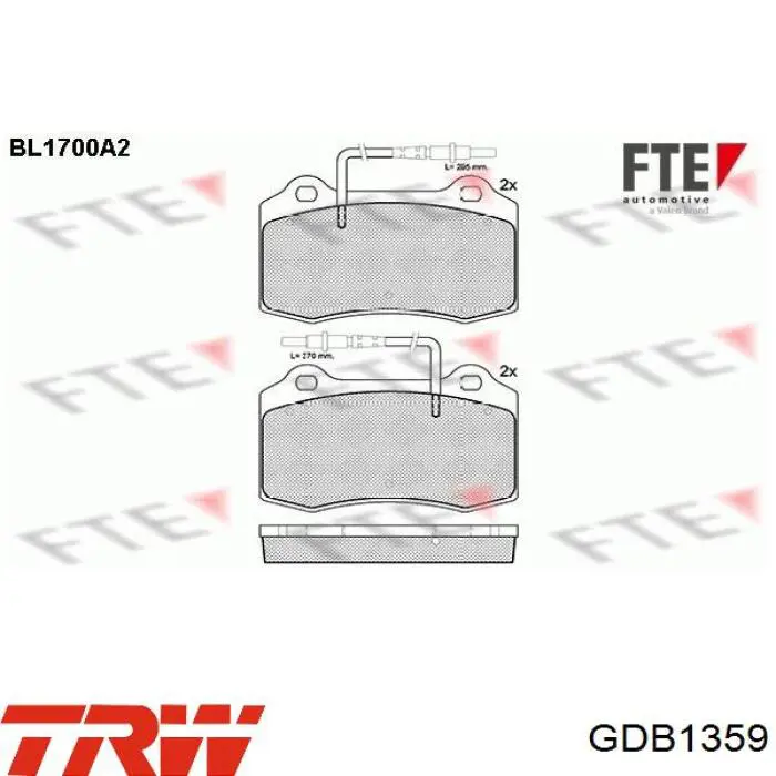 Тормозные колодки TRW GDB1359