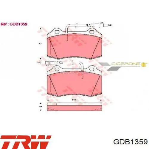GDB1359 TRW передние тормозные колодки