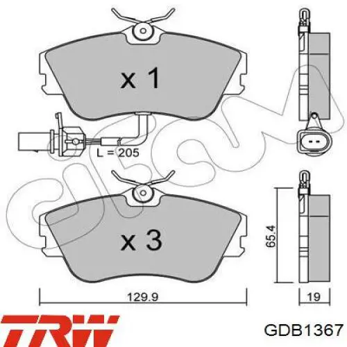 Тормозные колодки TRW GDB1367