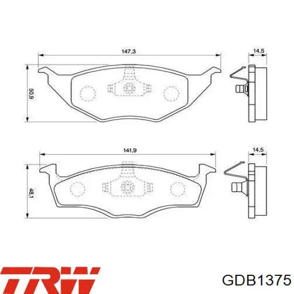 Тормозные колодки TRW GDB1375